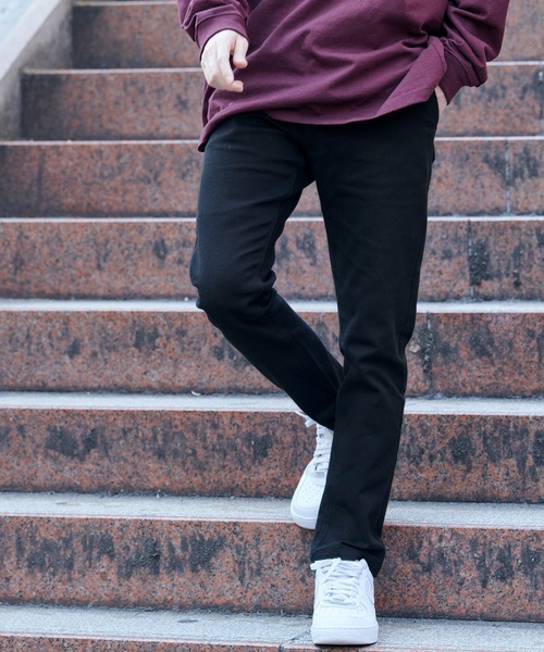 MONO-MART（モノマート）の「カツラギ素材 テーパード ストレッチ チノパンツ（チノパンツ・メンズ・ライトグレー/ブラック/ベージュ/ネイビー/オリーブ/サックスブルー/アイボリー/モカ/グレー系その他/ブラウン系その他/ストライプ/チェック/ワイン/ライトベージュ/チャコール/ダークブラウン/その他/ブルー系その他/ブラウン/ブラウン系その他2/グレー/その他1・S/M/L/XL/XS）」の3枚目の写真