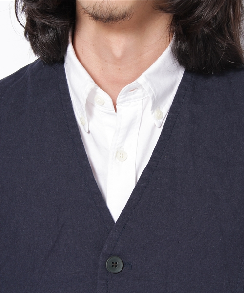 UNION STATION（ユニオンステーション）の「リネンコットンベスト（ベスト・メンズ・ベージュ/ネイビー・MEDIUM/LARGE）」の6枚目の写真