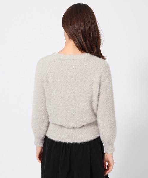 GLOBAL WORK（グローバルワーク）の「フェザーVネックカーディガン長袖/767728（カーディガン/ボレロ・レディース・ライトブルー/ベージュ/ネイビー/グレー・MEDIUM/LARGE）」の5枚目の写真