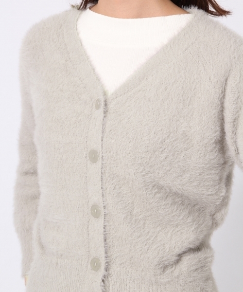GLOBAL WORK（グローバルワーク）の「フェザーVネックカーディガン長袖/767728（カーディガン/ボレロ・レディース・ライトブルー/ベージュ/ネイビー/グレー・MEDIUM/LARGE）」の13枚目の写真