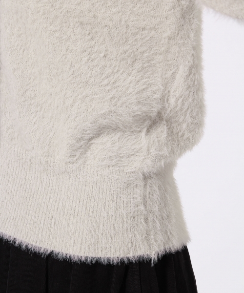 GLOBAL WORK（グローバルワーク）の「フェザーVネックカーディガン長袖/767728（カーディガン/ボレロ・レディース・ライトブルー/ベージュ/ネイビー/グレー・MEDIUM/LARGE）」の7枚目の写真