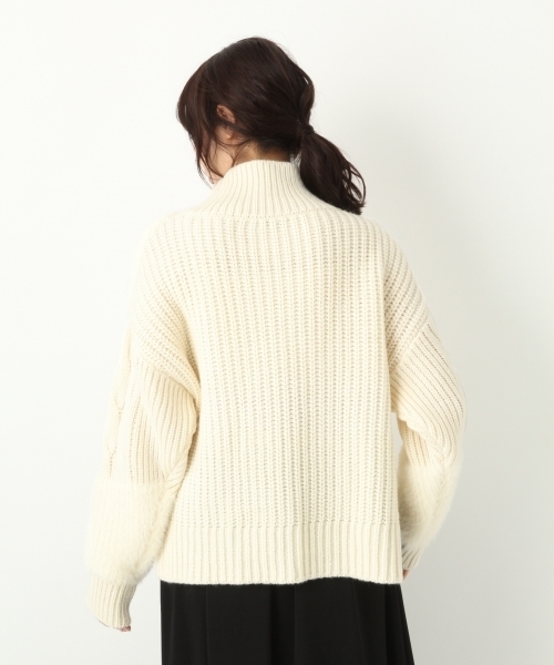 A part by（アパートバイ）の「3GAWパッチワークTN/PO 772976 （ニット/セーター・レディース・ブラック/オフホワイト・FREE）」の11枚目の写真