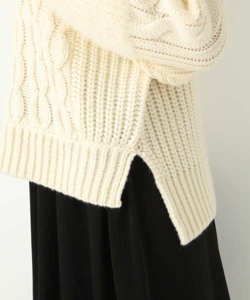 A part by（アパートバイ）の「3GAWパッチワークTN/PO 772976 （ニット/セーター・レディース・ブラック/オフホワイト・FREE）」の16枚目の写真