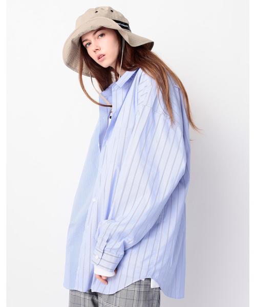 MONKEY TIME(モンキータイム)の「<monkey time> STRIPE PANEL OVERSIZED REG/シャツ(シャツ/ブラウス・メンズ・コバルトブルー・LARGE/X-LARGE/MEDIUM)」の2枚目の写真