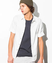 CDM BY CARPEDIEM（シーディーエムバイカルペディエム）の「CDM BY CARPEDIEM(シーディーエム バイ カルペディエム)コンビネーションロールアップシャツ（シャツ/ブラウス）」