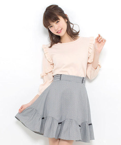 Secret Honey（シークレットハニー）の「袖フリルニット（ニット/セーター・レディース・オフホワイト/ピンク/イエロー・FREE）」の3枚目の写真
