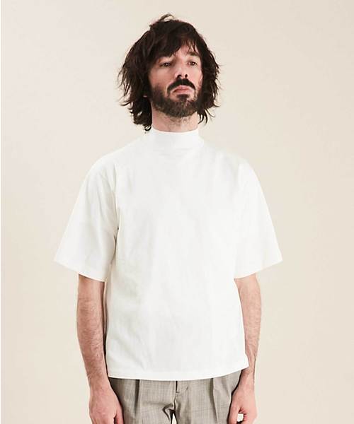 UNITED TOKYO（ユナイテッドトウキョウ）の「ギザコットンモックネックTee（Tシャツ/カットソー・メンズ・ホワイト/ベージュ/ブラック・1/2/3）」の4枚目の写真