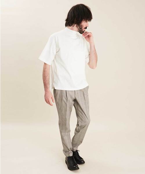 UNITED TOKYO（ユナイテッドトウキョウ）の「ギザコットンモックネックTee（Tシャツ/カットソー・メンズ・ホワイト/ベージュ/ブラック・1/2/3）」の9枚目の写真