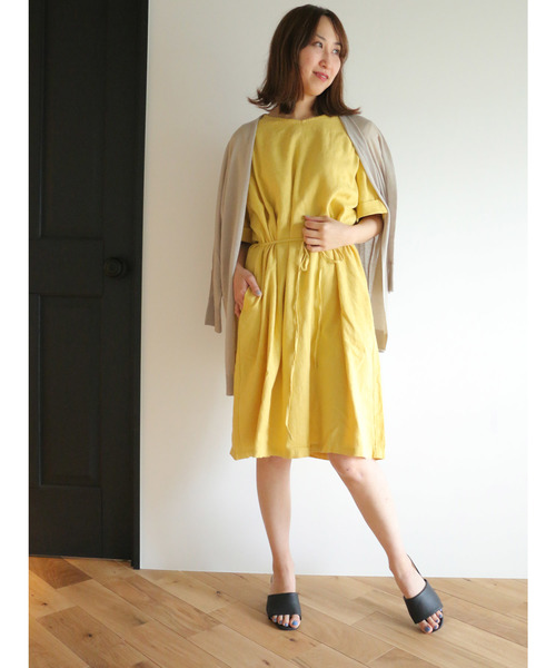 LBC（エルビーシー）の「【WEB限定LLサイズ有り】サックワンピース（ワンピース・レディース・イエロー/ブルー/グリーン・LL/M/L）」の3枚目の写真