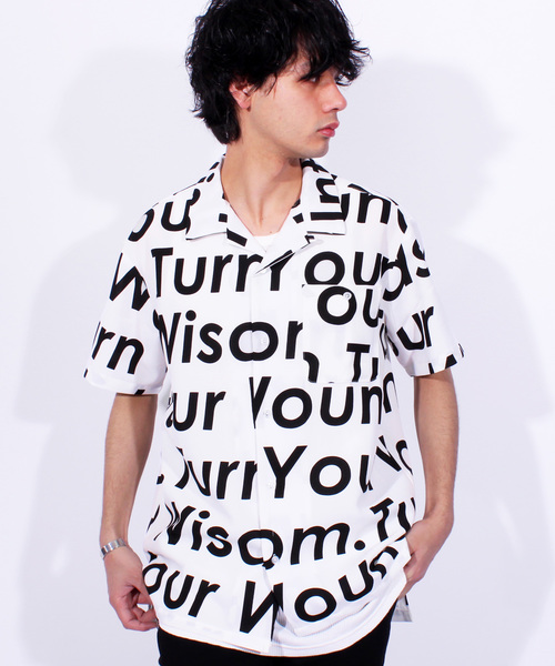 8(eight)(エイト)の「ロゴ 半袖シャツ ビッグシルエット(シャツ/ブラウス・メンズ・ホワイト/ブラック/レッド/ブルー・MEDIUM/LARGE)」の1枚目の写真