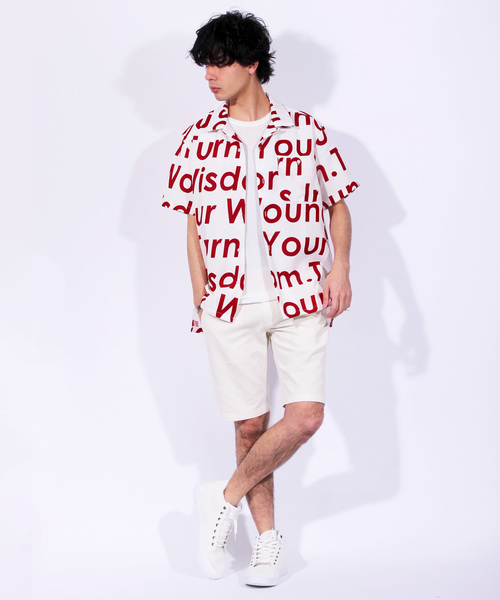 8(eight)(エイト)の「ロゴ 半袖シャツ ビッグシルエット(シャツ/ブラウス・メンズ・ホワイト/ブラック/レッド/ブルー・MEDIUM/LARGE)」の7枚目の写真