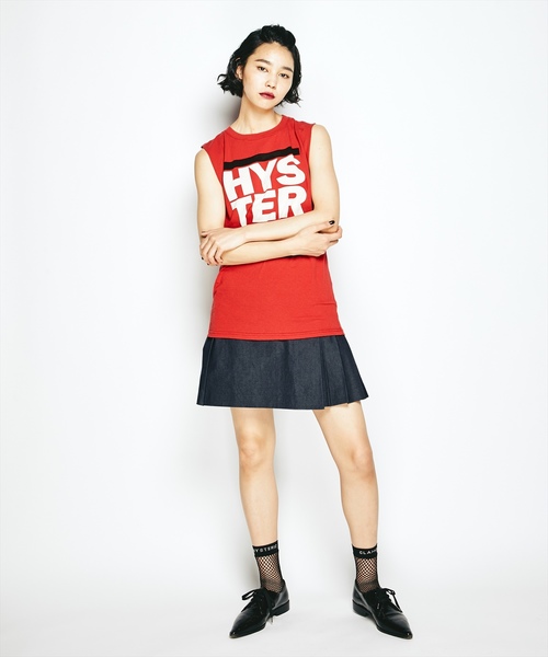 HYSTERIC GLAMOUR(ヒステリックグラマー)の「SPINNING BEAR pt ノースリーブ(タンクトップ・レディース・ブラック/ホワイト/レッド・FREE)」の6枚目の写真