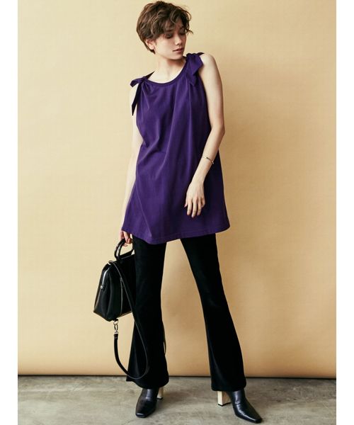 EMODA（エモダ）の「コーデュロイフィットパンツ（その他パンツ・レディース・ブラック/カーキ/キャメル・FREE）」の5枚目の写真