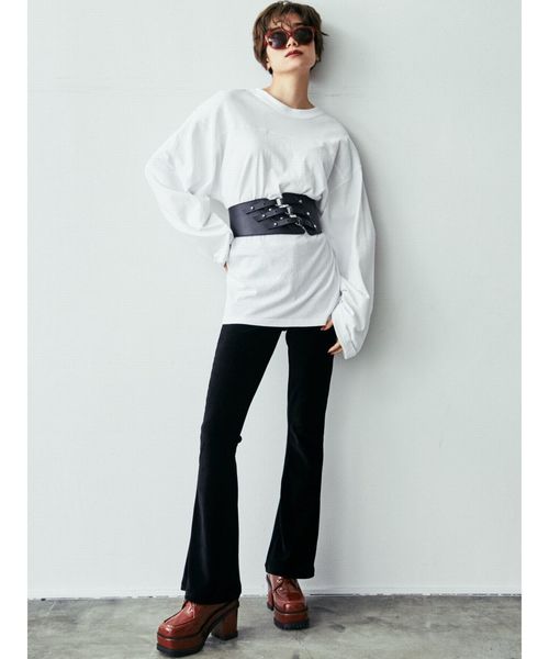 EMODA（エモダ）の「コーデュロイフィットパンツ（その他パンツ・レディース・ブラック/カーキ/キャメル・FREE）」の8枚目の写真