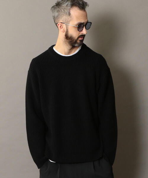 BEAUTY&YOUTH UNITED ARROWS（ビューティーアンドユースユナイテッドアローズ）の「BY バルキー アゼ ニット ◆（ニット/セーター・メンズ・ライトグレー/ブラック/ホワイト/ダークグリーン/レッド/ライトブルー・SMALL/LARGE/X-LARGE/MEDIUM）」の8枚目の写真