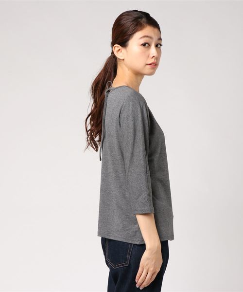 KOBE LETTUCE（コウベレタス）の「バックリボンデザインカットソートップス＊レディース/Tシャツ[C3433]神戸レタス（Tシャツ/カットソー・レディース・ブラック/グレー/ボルドー/モカ・FREE）」の5枚目の写真