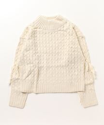 ハイネックバルキーフリンジニット