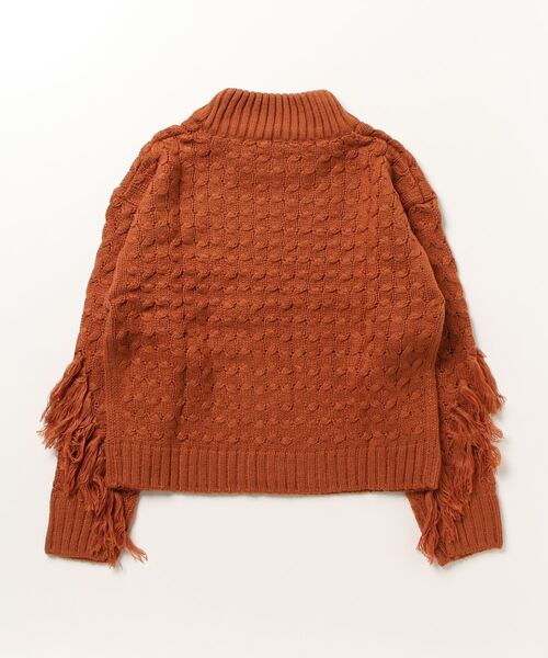 STYLEBLOCK（スタイルブロック）の「ハイネックバルキーフリンジニット（ニット/セーター・レディース・ネイビー/カーキ/アイボリー/キャメル・M）」の5枚目の写真