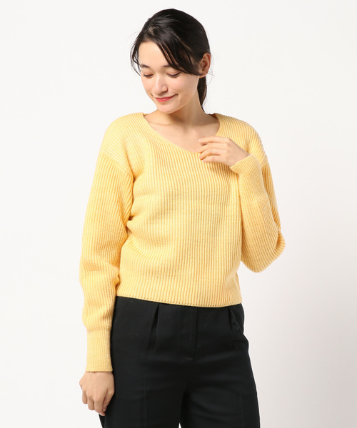 N.(N. Natural Beauty Basic)(エヌエヌナチュラルビューティーベーシック)の「タックスリーブアゼニット(ニット/セーター・レディース・ホワイト/ネイビー/イエロー・MEDIUM)」の13枚目の写真