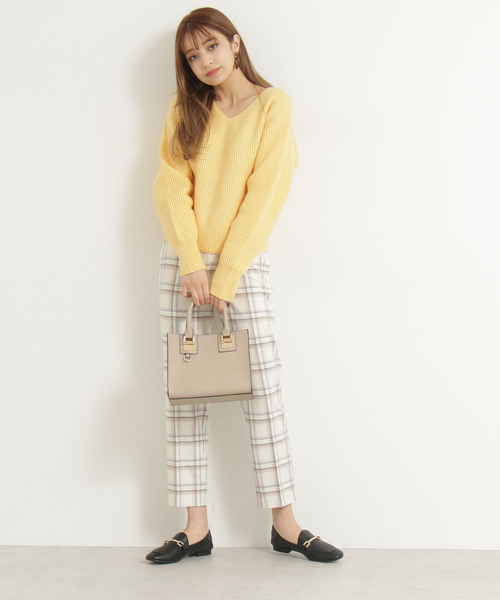 N.(N. Natural Beauty Basic)(エヌエヌナチュラルビューティーベーシック)の「タックスリーブアゼニット(ニット/セーター・レディース・ホワイト/ネイビー/イエロー・MEDIUM)」の17枚目の写真