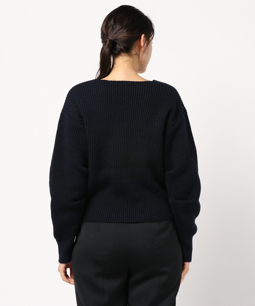 N.(N. Natural Beauty Basic)(エヌエヌナチュラルビューティーベーシック)の「タックスリーブアゼニット(ニット/セーター・レディース・ホワイト/ネイビー/イエロー・MEDIUM)」の8枚目の写真