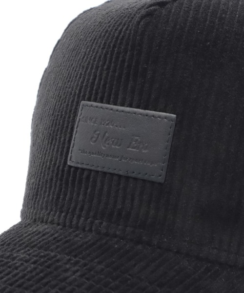 黒のキャップ レザー調バックストラップ オンスポッツ別注 ニューエラ キャップ レザーパッチ ストラップ