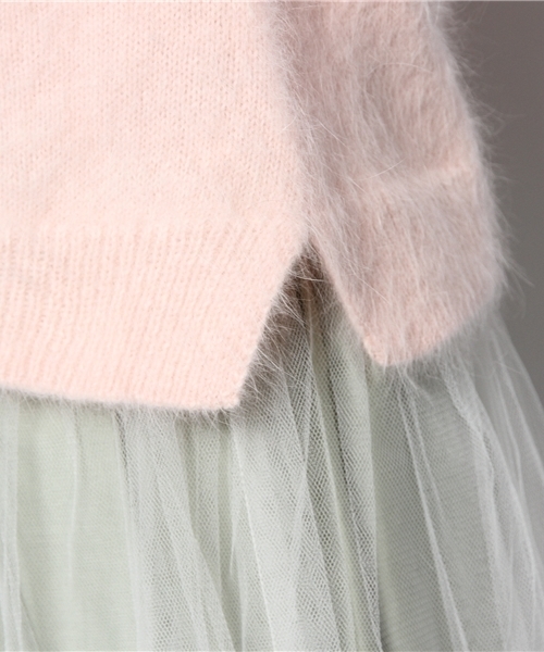 Ray BEAMS(レイビームス)の「◎□Ray BEAMS / アンゴラ混 ボートネック プルオーバー(ニット/セーター・レディース・ライトグレー/ブラック/ピンク/ブルー・ONE SIZE)」の10枚目の写真