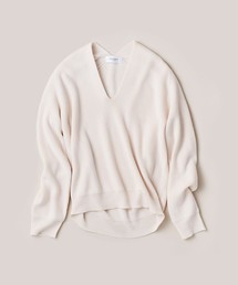 【洗える・34（SS）、42（LL)WEB限定サイズ】Vネックニット