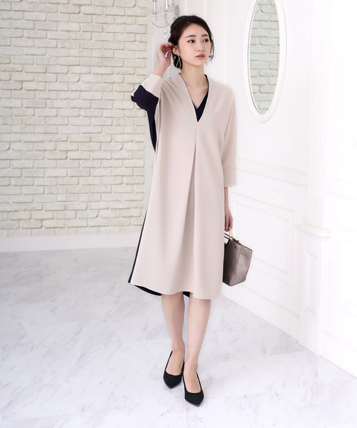 Jeloud ブージュルード のファッション 結婚式 パーティー対応 キーネックワンピース ドレス Bou ドレス セール