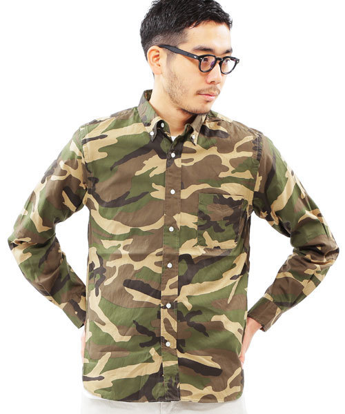BEAMS PLUS(ビームスプラス)の「○BEAMS PLUS / オックスフォードボタンダウンシャツ(Camouflage)14S/S(シャツ/ブラウス・メンズ・その他2/その他1・LARGE/X-SMALL/SMALL/X-LARGE/MEDIUM)」の1枚目の写真