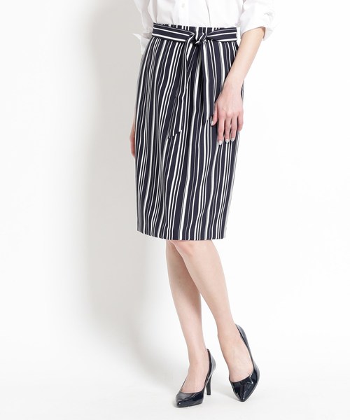 洗える ランダムストライプスカート