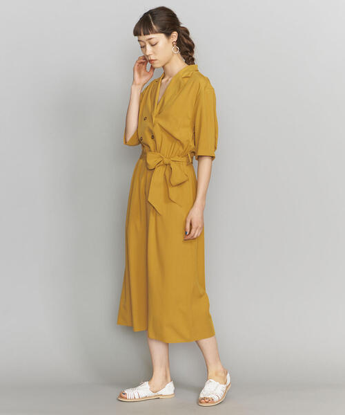 BEAUTY&YOUTH UNITED ARROWS（ビューティーアンドユースユナイテッドアローズ）の「BY ダブルブレステッドマキシシャツワンピース◆（ワンピース・レディース・ネイビー/イエロー/シャーベット・FREE）」の5枚目の写真
