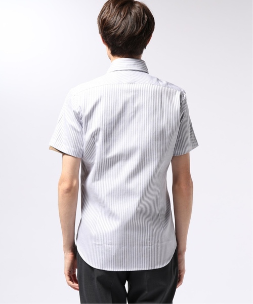 EDIFICE（エディフィス）の「カッタウェイ ハンソデ カラミ ストライプシャツ（シャツ/ブラウス・メンズ・チャコールグレー・44/46/48）」の7枚目の写真