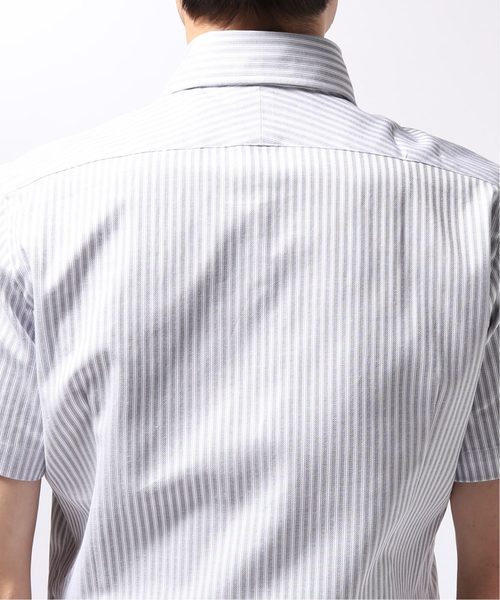 EDIFICE（エディフィス）の「カッタウェイ ハンソデ カラミ ストライプシャツ（シャツ/ブラウス・メンズ・チャコールグレー・44/46/48）」の12枚目の写真