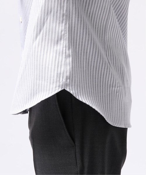EDIFICE（エディフィス）の「カッタウェイ ハンソデ カラミ ストライプシャツ（シャツ/ブラウス・メンズ・チャコールグレー・44/46/48）」の14枚目の写真