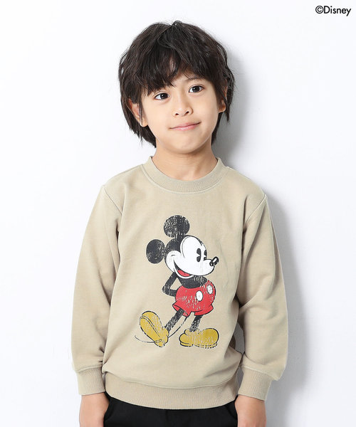 devirock(デビロック)の「ミッキー 柄長袖スウェットトレーナー(スウェット・キッズ・杢グレー/スミクロ/ダークベージュ・80cm/90cm/110cm/100cm/120cm/130cm/140cm/150cm/160cm)」の3枚目の写真