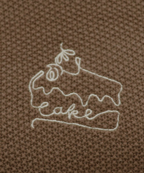 PairPair（ペアペア）の「ボリューム袖ケーキ刺繍ニットプルオーバー（ニット/セーター・レディース・モカ/ブラウン系その他/ライトベージュ・FREE）」の9枚目の写真