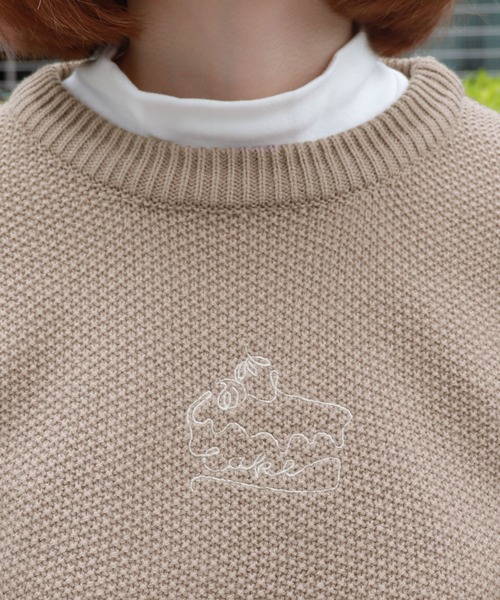 PairPair（ペアペア）の「ボリューム袖ケーキ刺繍ニットプルオーバー（ニット/セーター・レディース・モカ/ブラウン系その他/ライトベージュ・FREE）」の17枚目の写真