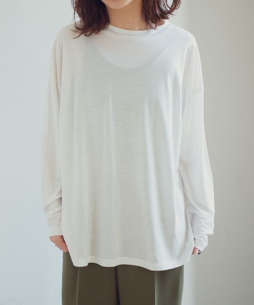 Aunt Marie's（アントマリーズ）の「AUNT MARIE'S シアーL/S カットソー（Tシャツ/カットソー・レディース・パープル/ホワイト/ブラック・FREE）」の4枚目の写真