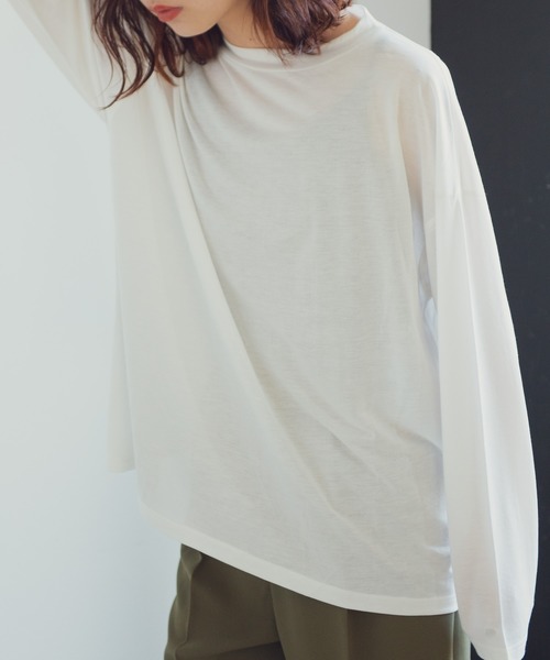 Aunt Marie's（アントマリーズ）の「AUNT MARIE'S シアーL/S カットソー（Tシャツ/カットソー・レディース・パープル/ホワイト/ブラック・FREE）」の5枚目の写真