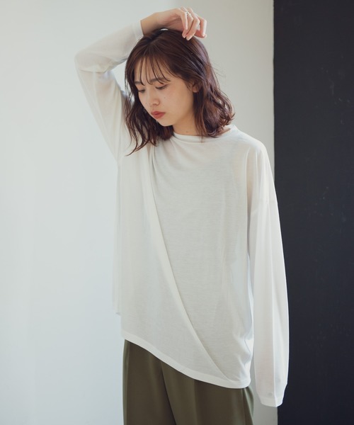 Aunt Marie's（アントマリーズ）の「AUNT MARIE'S シアーL/S カットソー（Tシャツ/カットソー・レディース・パープル/ホワイト/ブラック・FREE）」の6枚目の写真