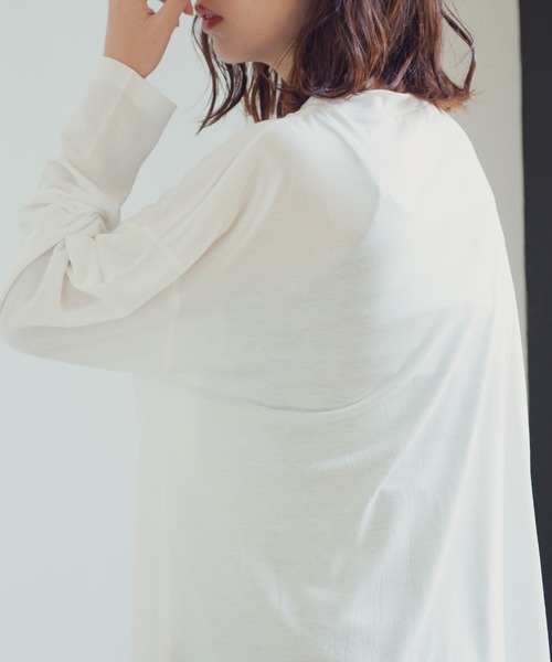 Aunt Marie's（アントマリーズ）の「AUNT MARIE'S シアーL/S カットソー（Tシャツ/カットソー・レディース・パープル/ホワイト/ブラック・FREE）」の7枚目の写真