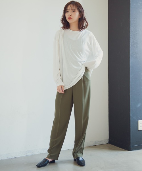 Aunt Marie's（アントマリーズ）の「AUNT MARIE'S シアーL/S カットソー（Tシャツ/カットソー・レディース・パープル/ホワイト/ブラック・FREE）」の9枚目の写真