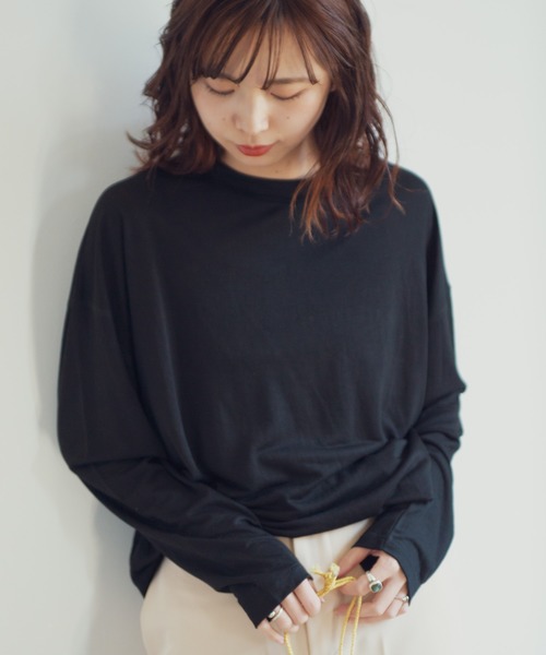 Aunt Marie's（アントマリーズ）の「AUNT MARIE'S シアーL/S カットソー（Tシャツ/カットソー・レディース・パープル/ホワイト/ブラック・FREE）」の10枚目の写真