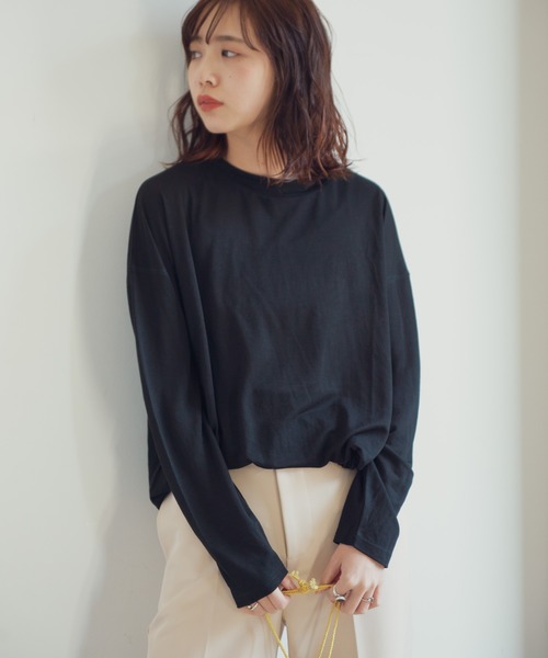 Aunt Marie's（アントマリーズ）の「AUNT MARIE'S シアーL/S カットソー（Tシャツ/カットソー・レディース・パープル/ホワイト/ブラック・FREE）」の11枚目の写真