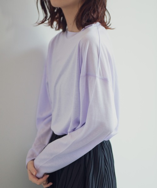 Aunt Marie's（アントマリーズ）の「AUNT MARIE'S シアーL/S カットソー（Tシャツ/カットソー・レディース・パープル/ホワイト/ブラック・FREE）」の17枚目の写真