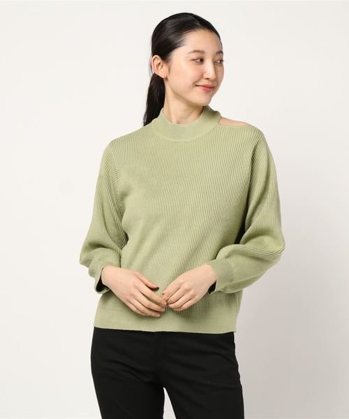 one way（ワンウェイ）の「ボリュームスリーブオープンショルダー（ニット/セーター・レディース・ライトブラウン/ライトグリーン/ブラック/ベージュ・M）」の4枚目の写真