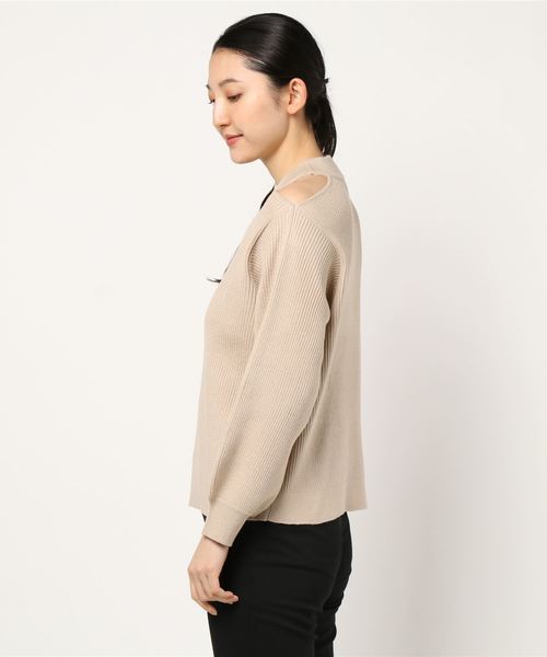 one way（ワンウェイ）の「ボリュームスリーブオープンショルダー（ニット/セーター・レディース・ライトブラウン/ライトグリーン/ブラック/ベージュ・M）」の5枚目の写真