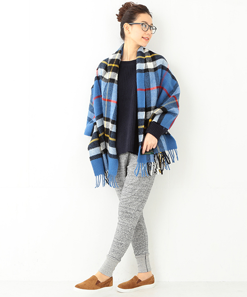 Ray BEAMS（レイビームス）の「TWEED MILL / ブランケット ストール（ストール/ショール・レディース・ホワイト/レッド/ブルー・ONE SIZE）」の8枚目の写真