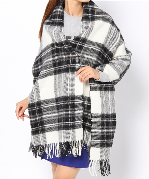 Ray BEAMS（レイビームス）の「TWEED MILL / ブランケット ストール（ストール/ショール・レディース・ホワイト/レッド/ブルー・ONE SIZE）」の6枚目の写真